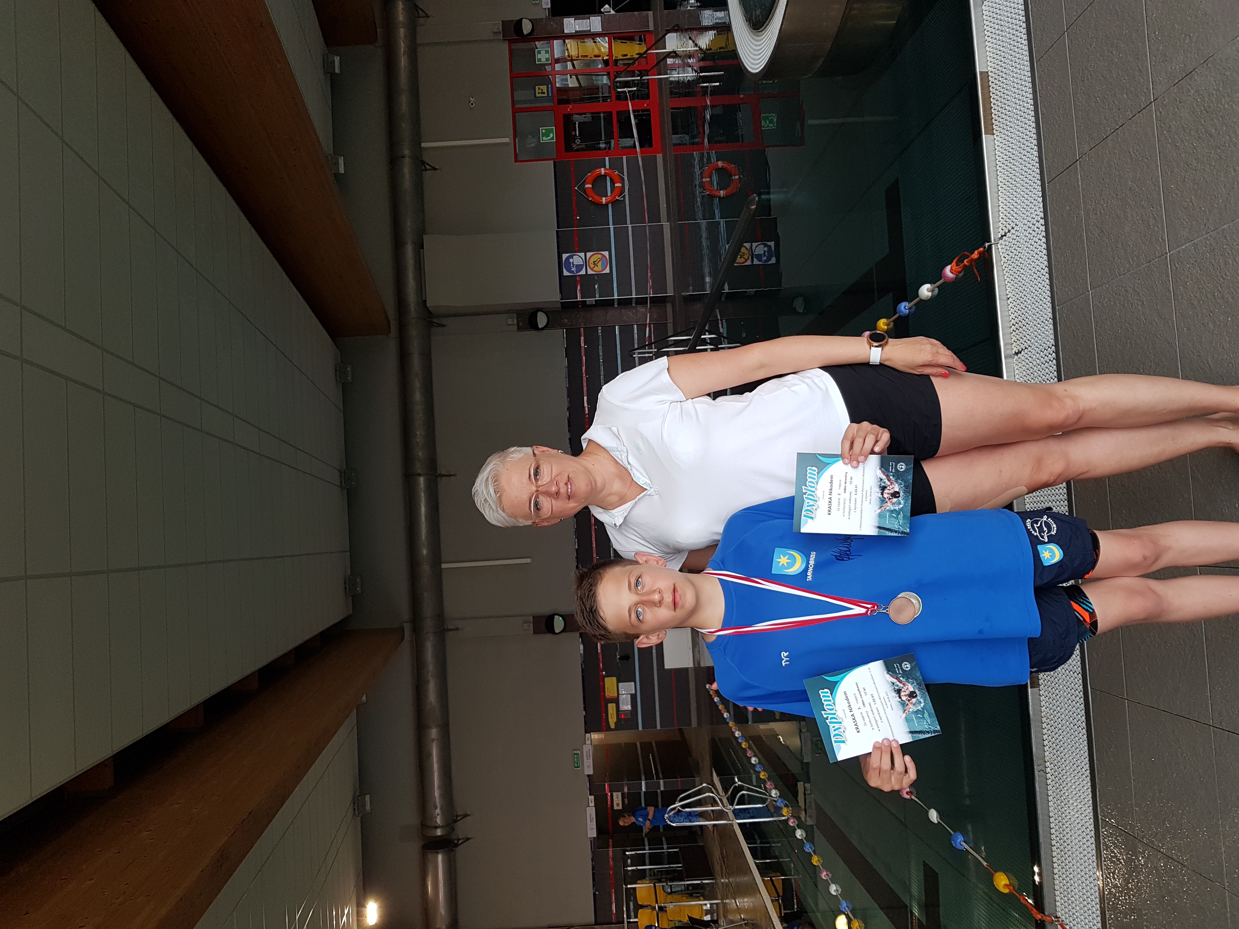 Nikodem Kraska z UKS Delfin Tarnobrzeg srebrny i brązowy medalista Międzywojewódzkich Drużynowych Mistrzostw Młodzików 12 letnich
