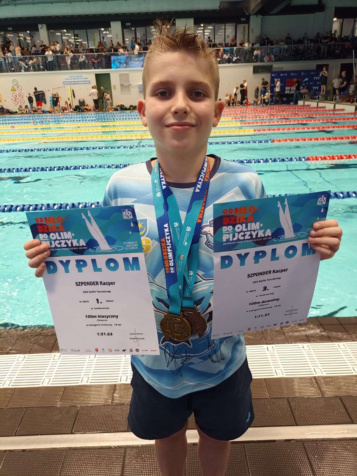 Kacper Szponder ze złotym i brązowym medalem w ogólnopolskich zawodach „Od Młodzika do Olimpijczyka”
